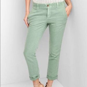 Gap Linen Girlfriend Chinos.